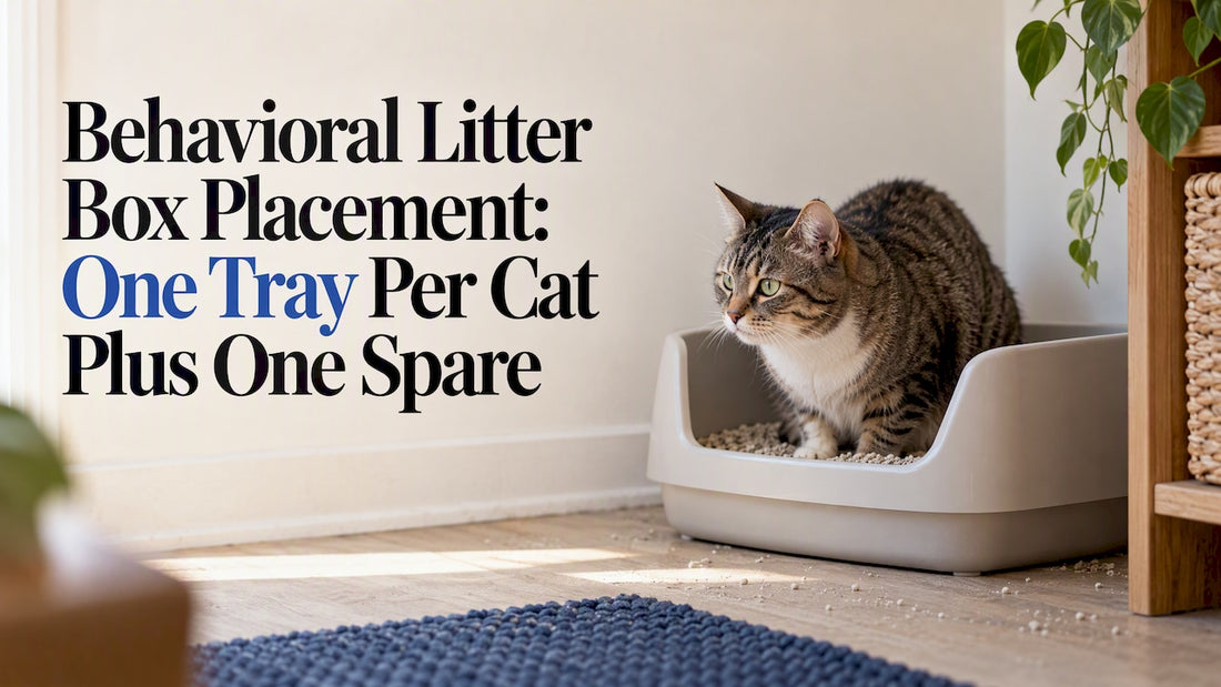 Cat using litter tray in sheltered corner