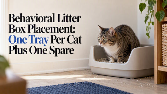 Cat using litter tray in sheltered corner