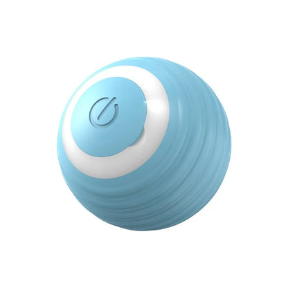 Blue ribbed ball with a white circular top panel, shown against a plain light background.